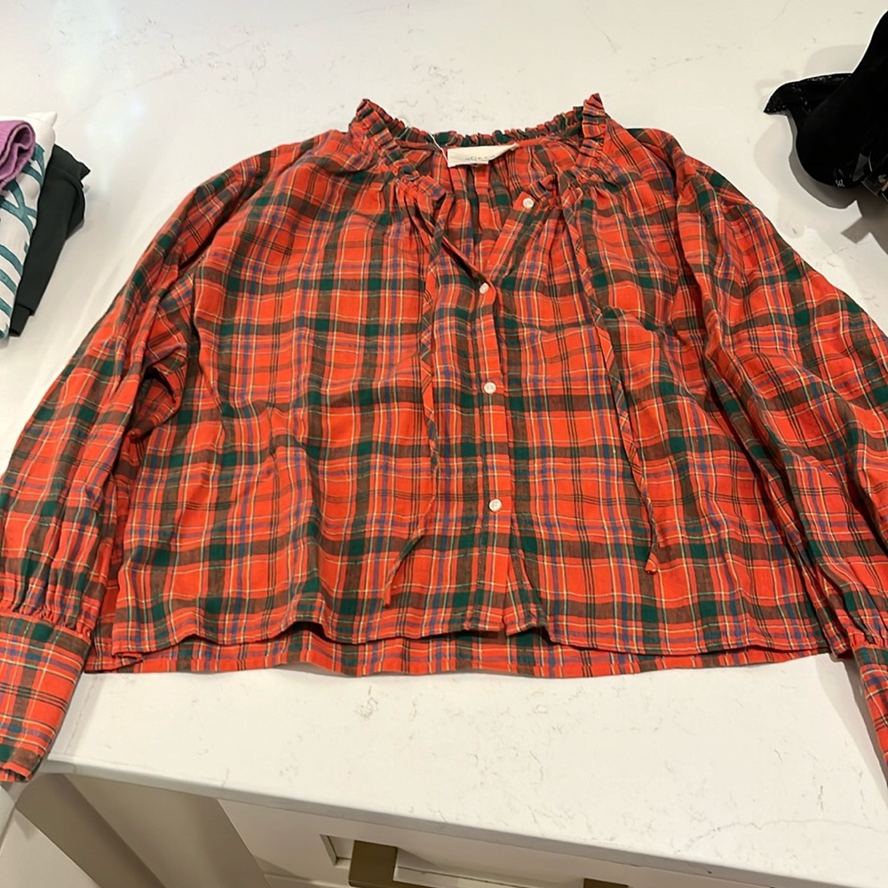 The Great. plaid flannel top